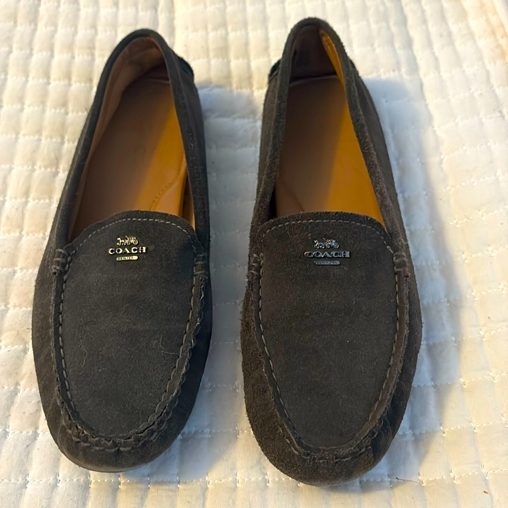 Coach charcoal gray suede loafers. Size 8.5. Gently used condition.